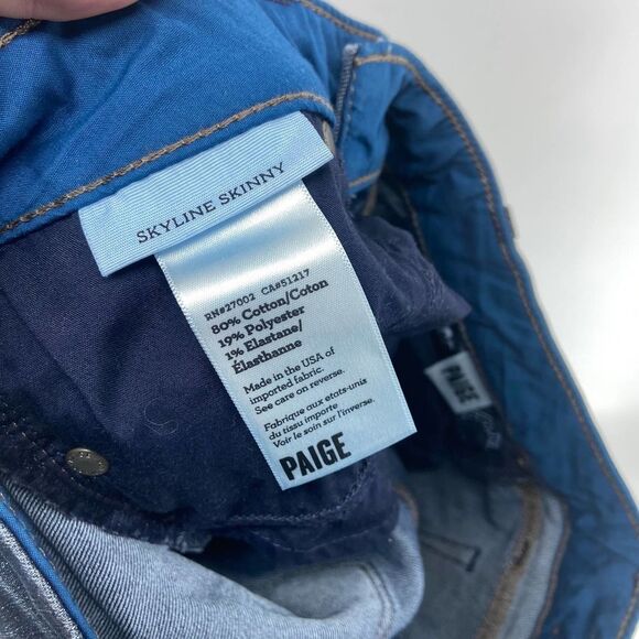 Paige Skyline Skinny Dark Wash Midrise Jean Pants Womens 26 - Picture 4 of 5